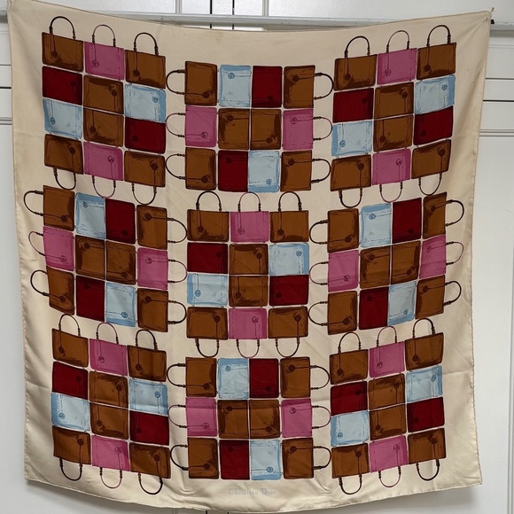 Christian Dior “Handbag Motif” Silk 🧣👜 - Picture 1 of 6